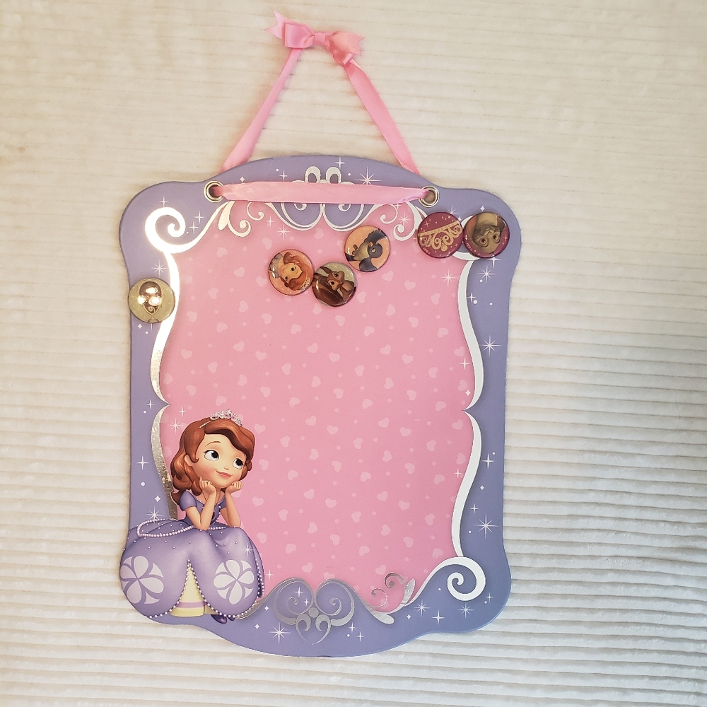 Disney Sofia The First Pink & Purple Themed Hanging Magnet Memo Board - Picture 2 of 14